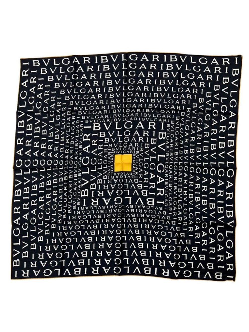 Bvlgari Logomania Silk 100% All Over Print Large Shawl Scarf Black White